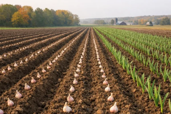 Uzgoj češnjaka u polju – jesenska i proljetna sadnja na urednim gredicama
