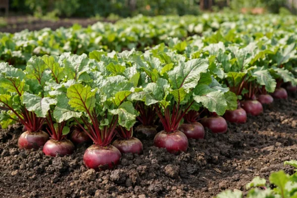 Uzgoj cikle u vrtu – zdrave biljke cikle u tlu s bujnim zelenim listovima