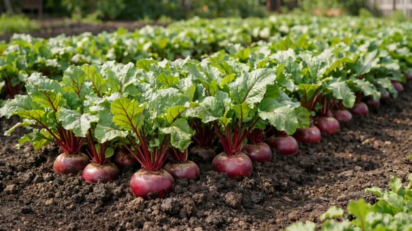 Uzgoj cikle u vrtu – zdrave biljke cikle u tlu s bujnim zelenim listovima