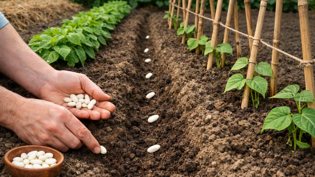 Pravilna sjetva graha s razmakom i potporom za penjačice