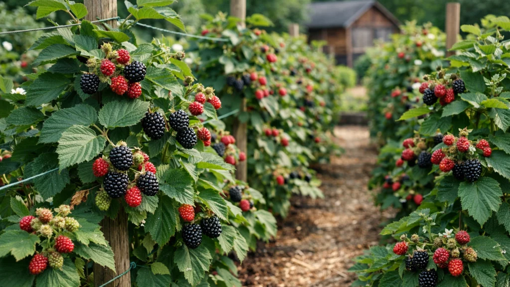 Hobi uzgoj kupina u vrtu s bujnim biljkama
