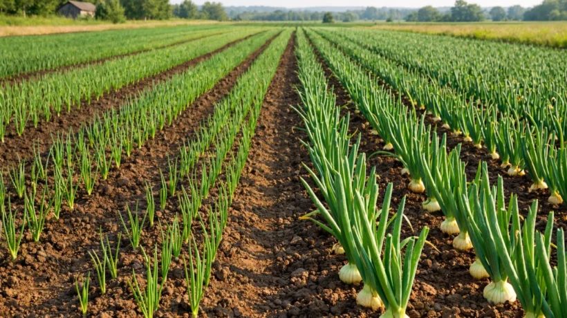 Uzgoj luka iz sjemena i lučica na vrtnoj parceli s ravnim redovima