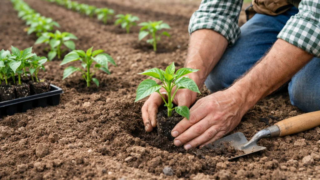 Sadnja paprike s pravilnim razmakom između biljaka