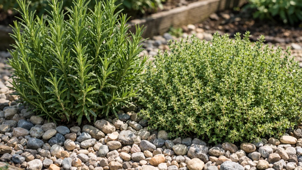 Malčiranje ružmarina i timijana šljunkom za zdrav rast biljaka