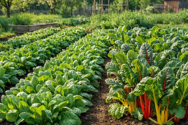 Uzgoj špinata i blitve u kućnom vrtu s bujnim zelenim listovima