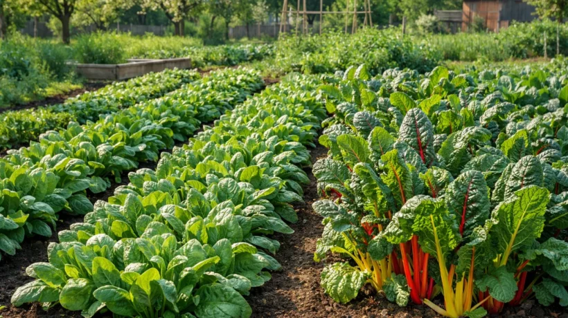 Uzgoj špinata i blitve u kućnom vrtu s bujnim zelenim listovima