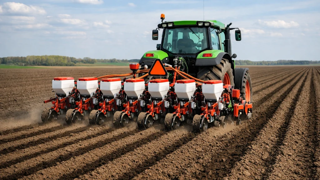 Sjetva suncokreta mehanizacijom na pripremljenom polju