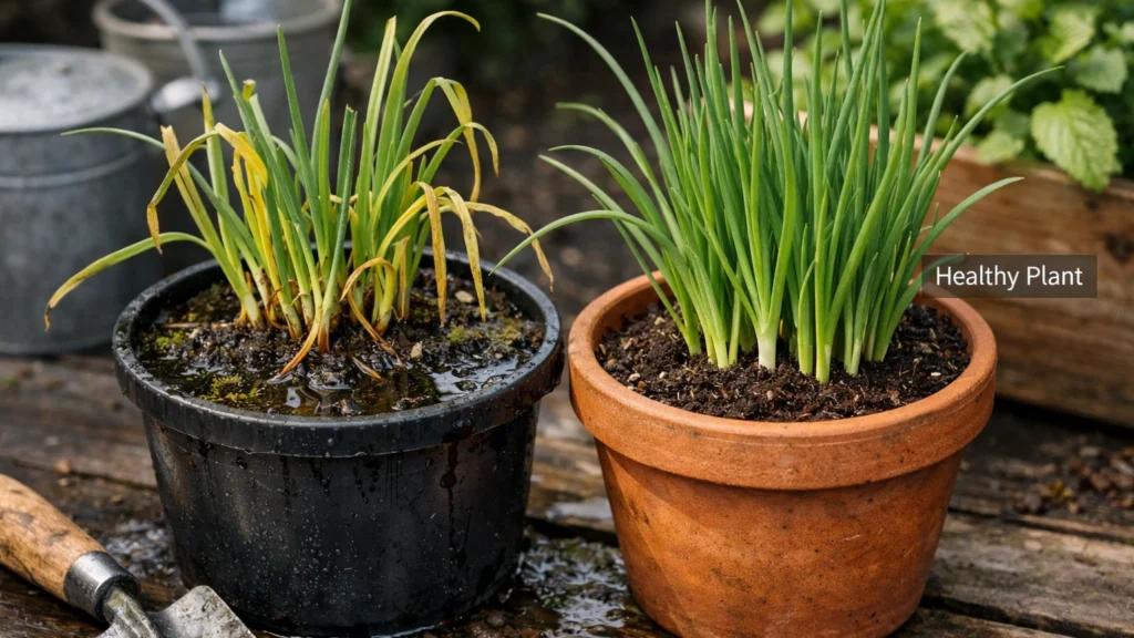 Prekomjerno zalijevanje vlasca i mladog luka kao česta pogreška