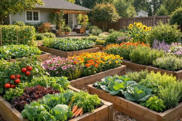 Povrtnjak, cvjetnjak i začinski vrt u jednom dvorišnom vrtu