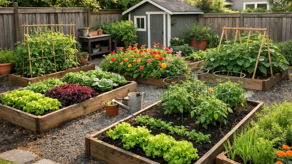 Kućni vrt kao popularan hobi s povrćem i cvijećem