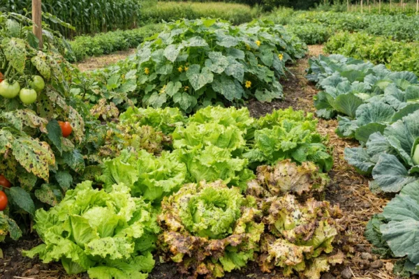 Vrtne gljivične bolesti na povrtnjaku s vidljivim simptomima na biljkama