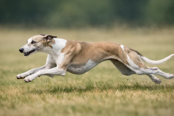 Whippet u punom trku na otvorenom polju – brz, elegantan i atletski pas
