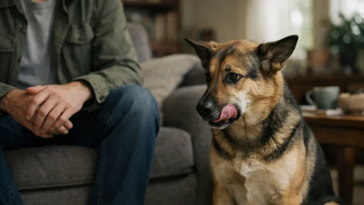 Pas pokazuje suptilne znakove stresa u kućnom okruženju pored vlasnika