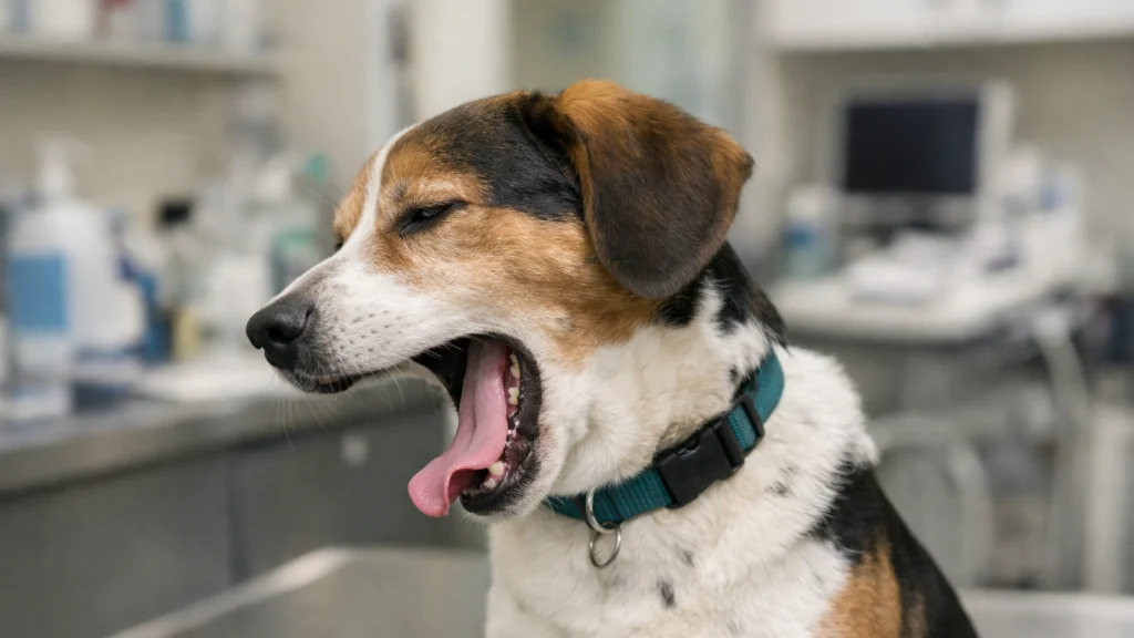 Pas kod veterinara pokazuje smirujuće signale stresa