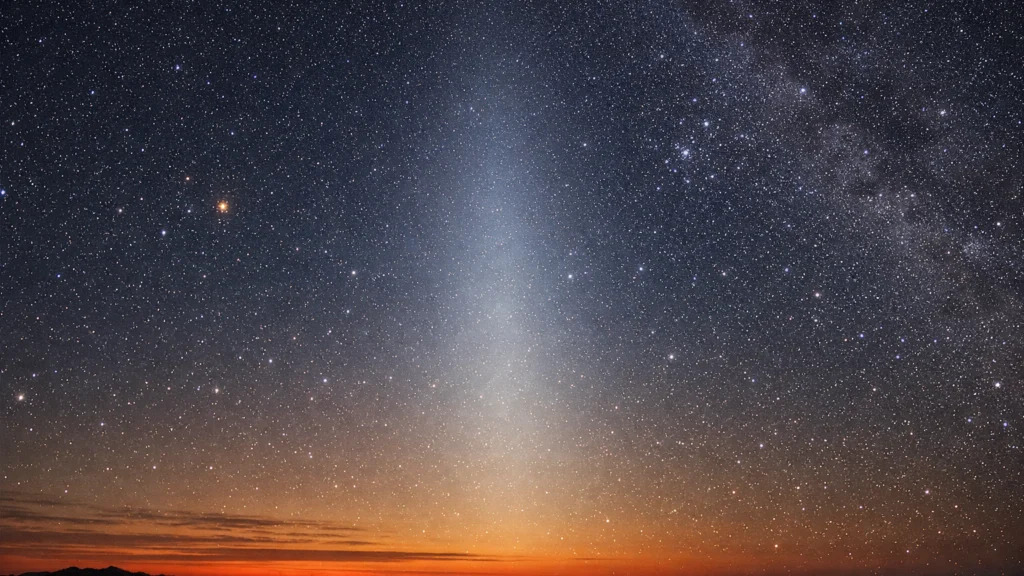 Zodijačka svjetlost kao stožasti sjaj uz ravninu ekliptike