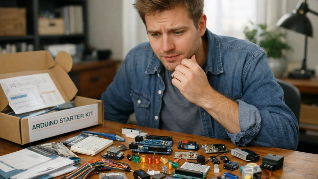 Početnik se prvi put susreće s Arduino setom i elektroničkim komponentama