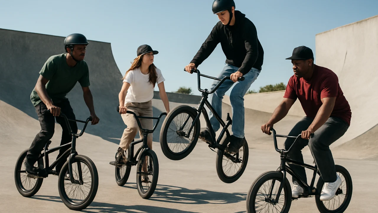 Različiti stilovi BMX vožnje u skateparku koji naglašavaju slobodu izbora i osobni izraz