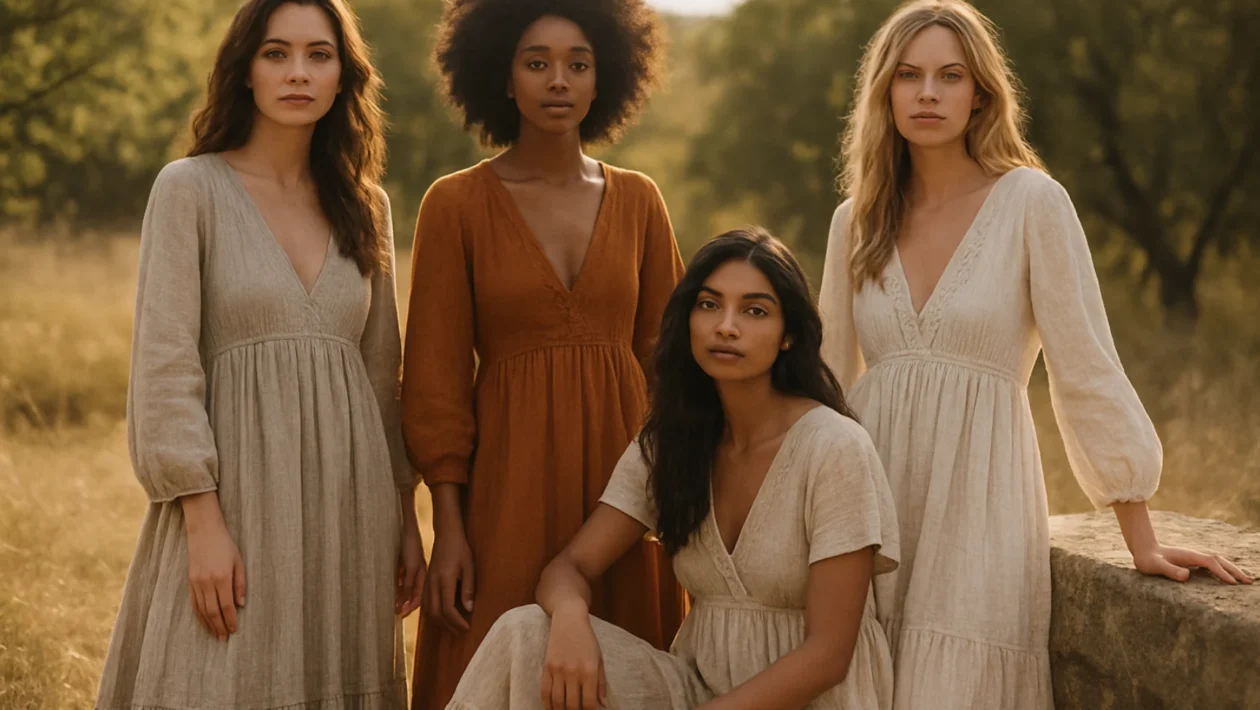 Boho stil moda za početnike s lepršavim haljinama i prirodnim materijalima