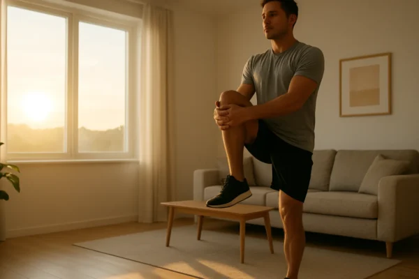 Brza jutarnja rutina zagrijavanja u dnevnom boravku za energičan početak dana