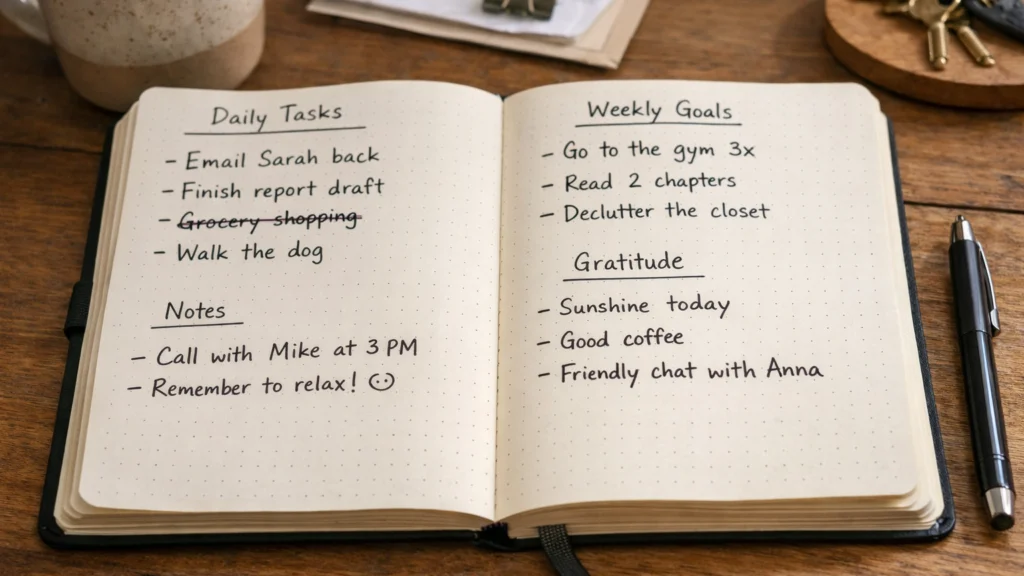 Jednostavne bilješke u bullet journalu kao početak osobnog sustava