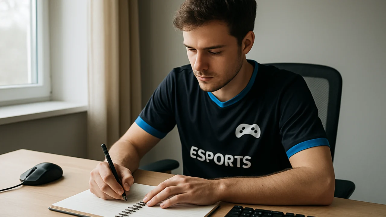 Esport igrač planira trening i ciljeve za napredak