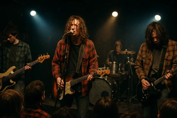 Grunge bend nastupa u malom klubu u Seattleu 90-ih, simbol izgubljene generacije