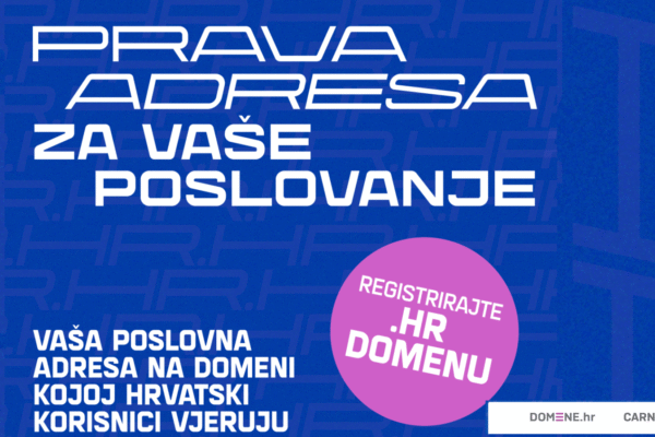 Vizual koji prikazuje sigurnost i rast korištenja hrvatske .hr domene