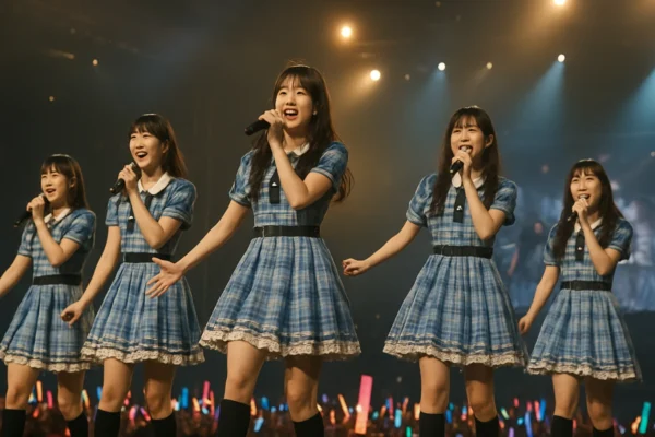 Japanska idol grupa na velikoj pozornici, simbol sna, discipline i cijene slave