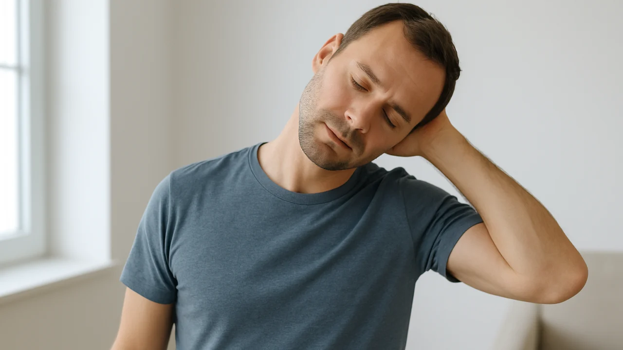 Primjer pravilnog istezanja trapeziusa naginjanjem glave u stranu