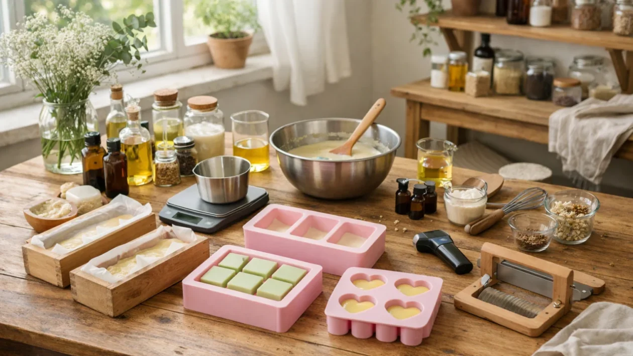 Izrada sapuna za početnike u kućnoj radionici s prirodnim svjetlom