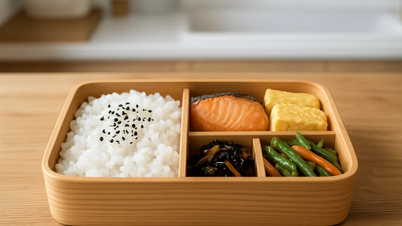 Jednostavan japanski bento obrok kao dio minimalističke dnevne rutine