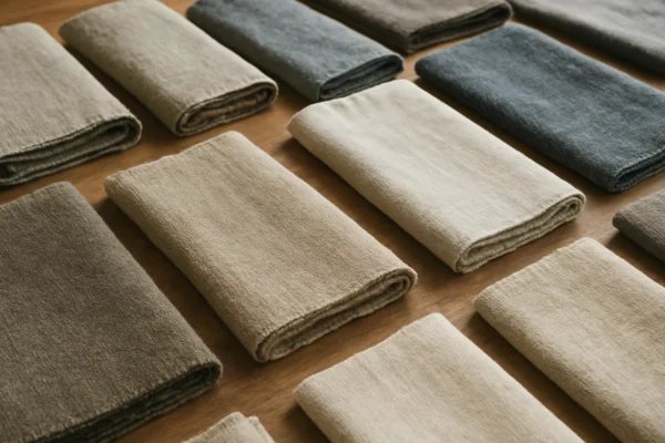 Različite kvalitetne tkanine poput vune, lana i pamuka koje simboliziraju dugotrajnost materijala
