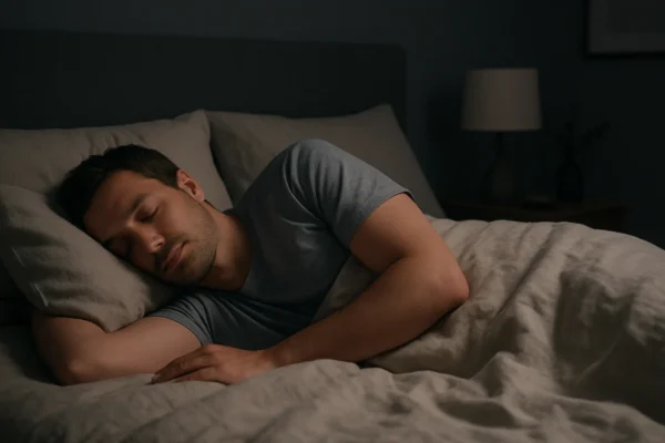 Mirna spavaća soba i osoba koja lako zaspi svaku večer