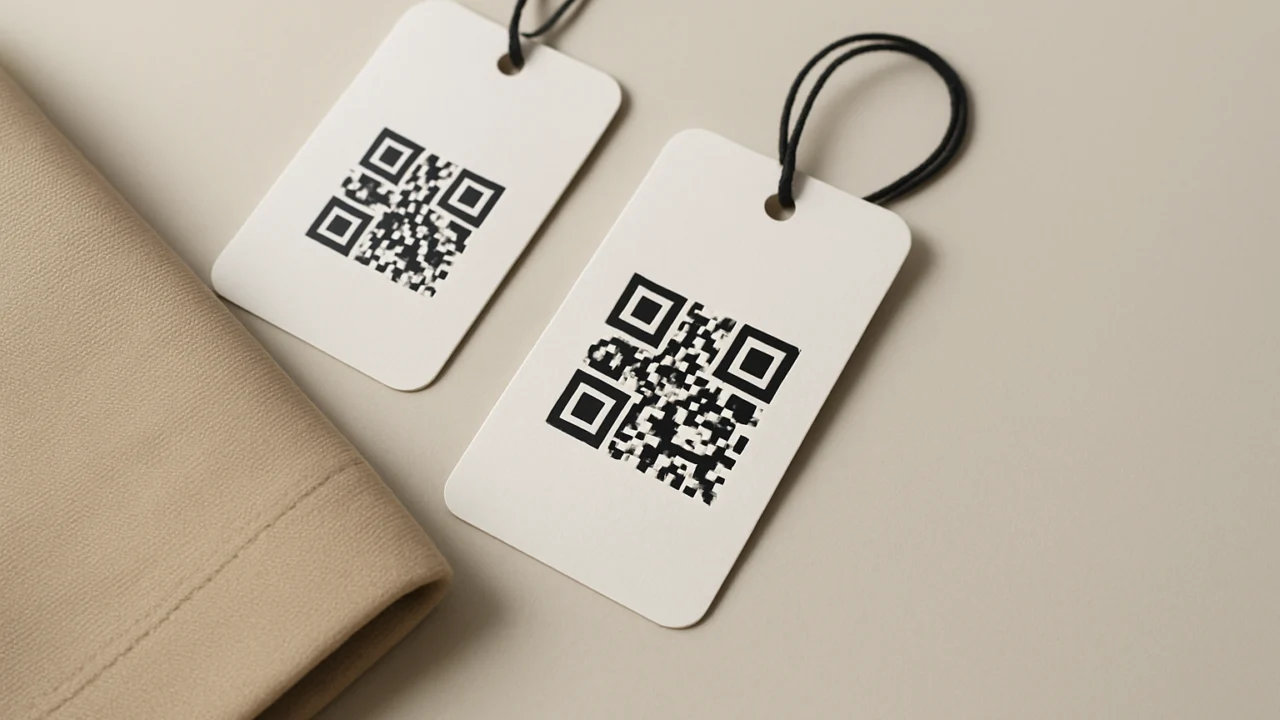 Moderne oznake na odjeći s QR kodovima za dodatne informacije