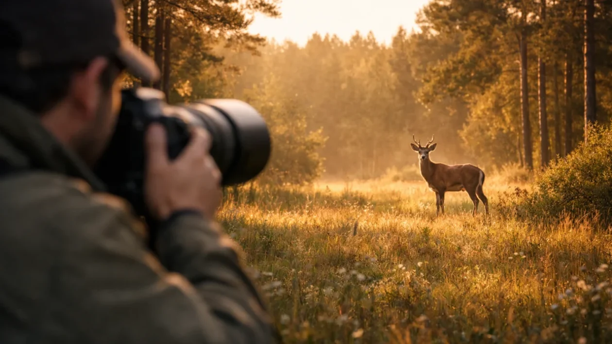 Fotografiranje životinja u prirodi – početnik promatra jelena u šumi