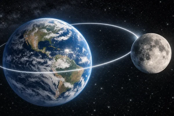 Gravitacija između Zemlje i Mjeseca prikazana iz svemira