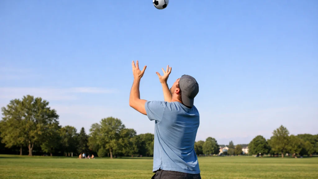 Bacanje lopte u zrak kao primjer djelovanja gravitacije
