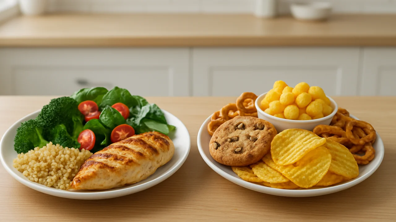 Usporedba uravnoteženog obroka i visokokalorične hrane kao razlika fizičke i emocionalne gladi