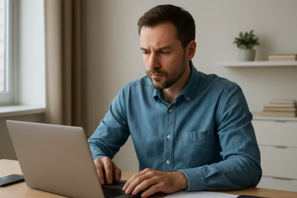 Osoba duboko fokusirana na rad u mirnom okruženju bez ometanja
