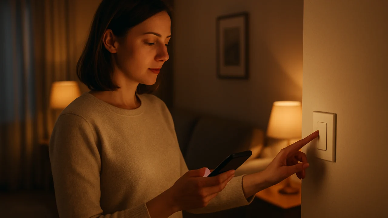 Početak večernje rutine s gašenjem svjetla i ekrana u mirnom domu