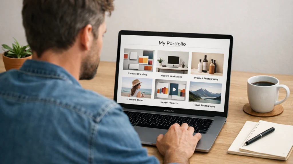 Pregled dosljednog online portfelja s jasnim vizualnim identitetom