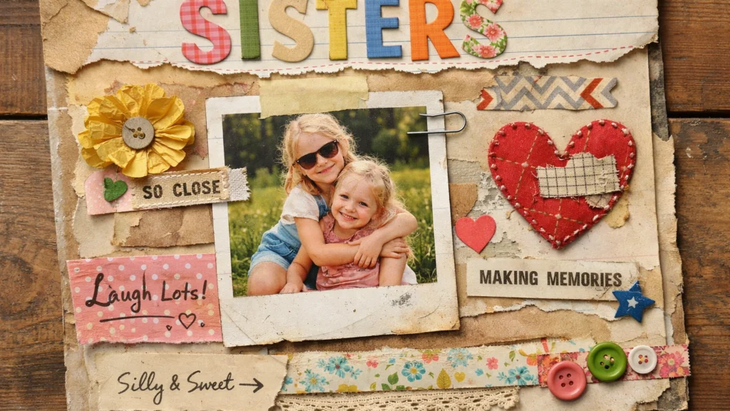 Scrapbooking stranica s kreativnim greškama koje daju karakter