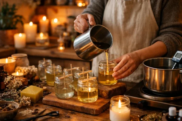 Izrada domaćih svijeća kod kuće uz toplo svjetlo i prirodne materijale
