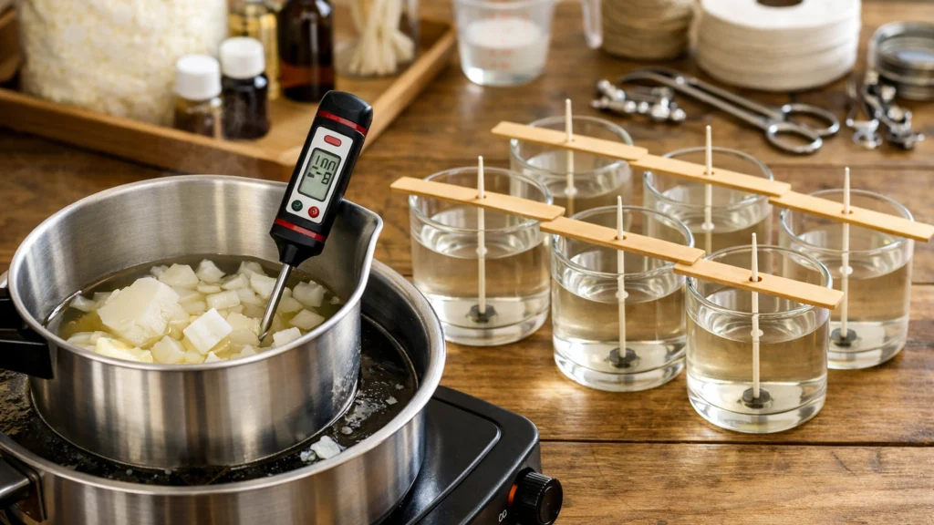 Praktični koraci izrade svijeća kod kuće s osnovnim priborom