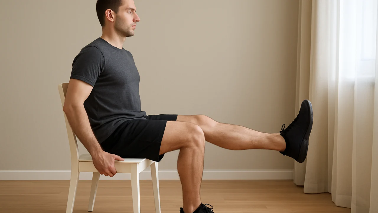Vježba ispružanja noge u sjedećem položaju za jačanje koljena