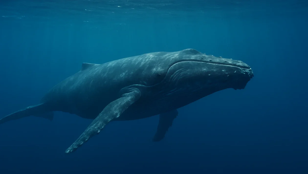 Kit u dubokom oceanu koji simbolizira komunikaciju kitova na velikim udaljenostima