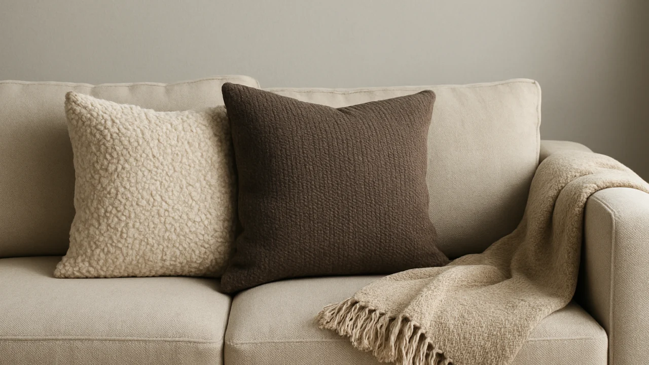 Detalj interijera s kombinacijom glatkih i teksturiranih površina