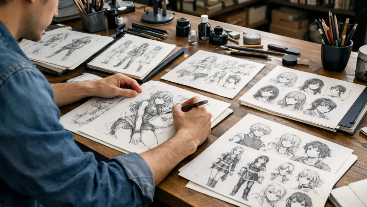 Kreiranje strip i manga likova u kreativnom radnom prostoru ilustratora