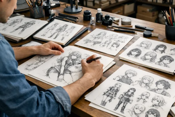 Kreiranje strip i manga likova u kreativnom radnom prostoru ilustratora