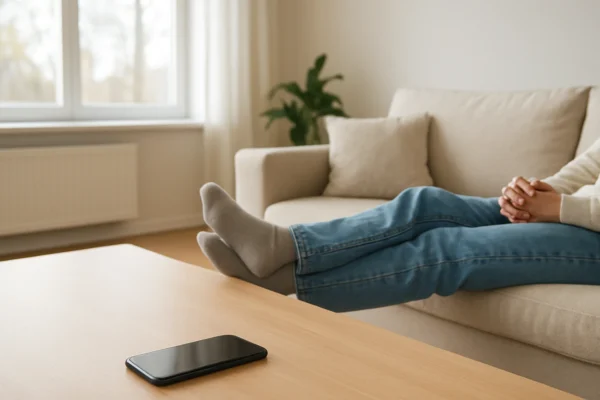 Mirno jutro bez ekrana i mobitel odložen sa strane kao simbol digitalnog detoxa